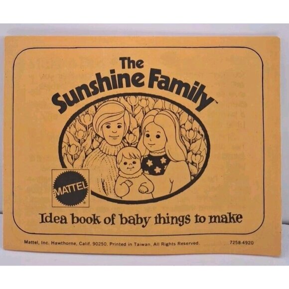 Mattel Other - Sunshine Family Idea Book Baby Things To Make Booklet Instructions Craft70s